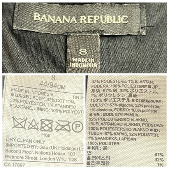 Banana Republic Sheath Dress Knot Front Sleeveless Navy Blue Women’s Size 8 - Picture 12 of 13